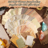 226 Sheets Vintage Scrapbook Paper Kit with Photo Tapes, Textured Scrapbooking Supplies Craft Paper for Junk Journal Supplies Planner Mixed Collage Materials Embellishments Caffox