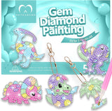 MATHARAGO Diamond Painting Kits - 5D Big Gems - Dinosaur Diamond Painting Keychains - Arts and Crafts for Kids Ages 6-8-12 - Diamond Art Keychains Stickers for Girls Gifts Party Ideas MATHARAGO