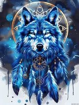 MOER SKY 5D Diamond Painting, Dream Catcher Wolf Diamond Painting Kits Full Round Gemstone Art, Fun Gifts, Room Decor St Patricks Day Decor Home Decor 12x16 Inch MOER SKY