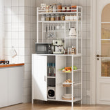 LegacyAmerhome Bakers Rack with Storage, 7-Tiers Large Bakers Rack with Power Outlet, Kitchen Microwave Stand Cabinet, Coffee Bar Cabinet with Storage Shelf, for Kitchen Living Room Pantry, White LegacyAmerhome