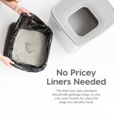 IRIS USA Premium Top Entry Cat Litter Box with Scoop, Square Enclosure for Cat and Kitty, Gray IRIS USA