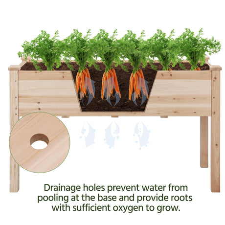 Yaheetech 1pc Raised Garden Bed 48x24x30in Elevated Wooden Horticulture Planter Box with Legs Standing Growing Bed for Gardening/Backyard/Patio/Balcony Yaheetech