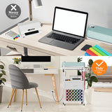 Rolling Craft Cart with Charging Station & Fabric Drawer, 24 Vinyl Roll Holders for Cricut, Organizers and Storage Compatible with Maker, Organization for Craft Room, White Jchccu