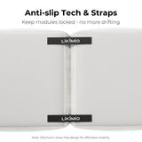 LIKIMIO 118" Modern L-Shaped Modular Sectional Sofa for Living Room, Corduroy Upholstery Beige, Oversized 3-Seater Couch with Deep Seat and Movable Ottoman – No Assembly LIKIMIO