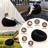 Realspring Inflatable Bean Bag Chairs for Adult Blow up Chairs Lazy Sofa Folding Portable Inflatable Chair for Movie Outdoor Room Bedroom Reading Camping(Black) Realspring