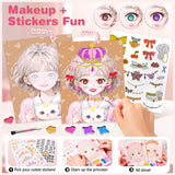 Art Craft Activity for Kids, Paper Craft Kits - Paper Makeup DIY Girls Toy Kit with Diamond Painting & Princess Dress Up Set, Ideal Birthday Halloween Party Gift for Girls Ages 4 5 6 7 8 9+ Year Old ZHOC