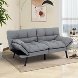 MUUEGM Futon Sofa Bed,Memory Foam Modern Convertible Couch Bed,Folding Futon Sleeper Couch with Compact Living Space,Apartment,Dorm,Bonus Room,71" D x 33" W x 31.5" H,Grey MUUEGM