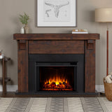 Real Flame Gunnison Grand 64” Electric Fireplace with Mantel for Living Room or Bedroom, Replaceable Fireplace Insert Heater, Realistic Log and Flame Effect, Remote Control, Timer, Barnwood Real Flame