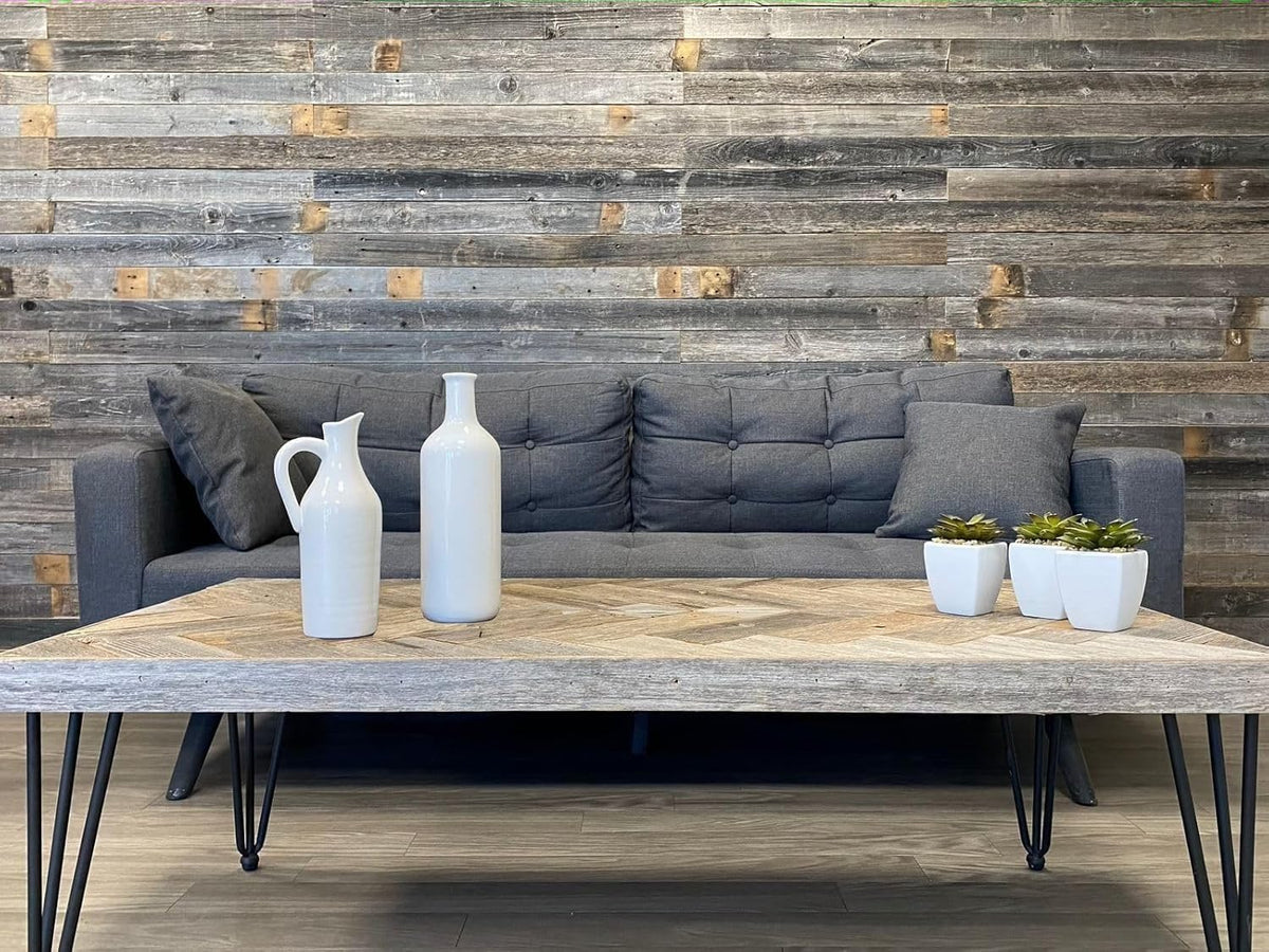 BARNWOODUSA Real Reclaimed Wood Wall Planks for Nail Up Application Rustic Farmhouse Board Panels DIY Solution Shiplap Style Accent Multiple Colors Custom Square Feet BarnwoodUSA LLC