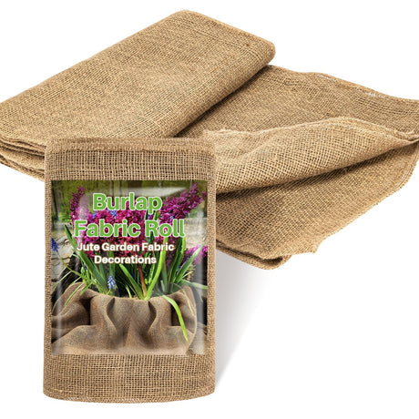 RAINFLOW 13 Ftx19.7 Burlap Roll - Garden Burlap Fabric Roll Burlap Boho Wedding Decor Jute Outdoor Fabric Weed Barrier Burlap Tree Trunk Wrap Farmhouse Table Decor for Crafts Gardening RAINFLOW