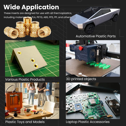 ZWMSSLL 1/4"-20 Heat Set Threaded Inserts,30 Pieces 1/4"-20x6x8 Heat Set Insert for 3D Printing Components and Plastic Parts,Brass Knurled Nuts - WoodArtSupply