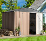 AECOJOY 8' x 6' Metal Storage Shed for Outdoor, Steel Backyard 6x8 Sheds & Outdoor Storage with Lockable Doors, Utility and Tool Storage for Garden, Backyard, Patio, Outside use AECOJOY