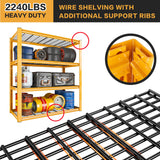 REIBII 40" W Garage Shelving 2240 LBS Storage Shelves Adjustable Heavy Duty Shelving 4 Tier Metal Shelves for Storage 59.5"H Metal Shelf for Pantry Basement Warehouse 40"W × 19.5"D × 59.5"H, 2 Pack REIBII