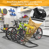 Mr IRONSTONE Floor Bike Rack for Garage, Indoor/Outdoor Storage Stand, Bicycle Parking Rack for Mountain, Road and Kids Bikes (Black, 5 Bike) Mr IRONSTONE