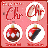 90shine 32PCS Christmas Garage Door Decorations Magnets - Merry Xmas Ball Holiday Refrigerator Fridge Kitchen Decor(Red, Silver) 90shine