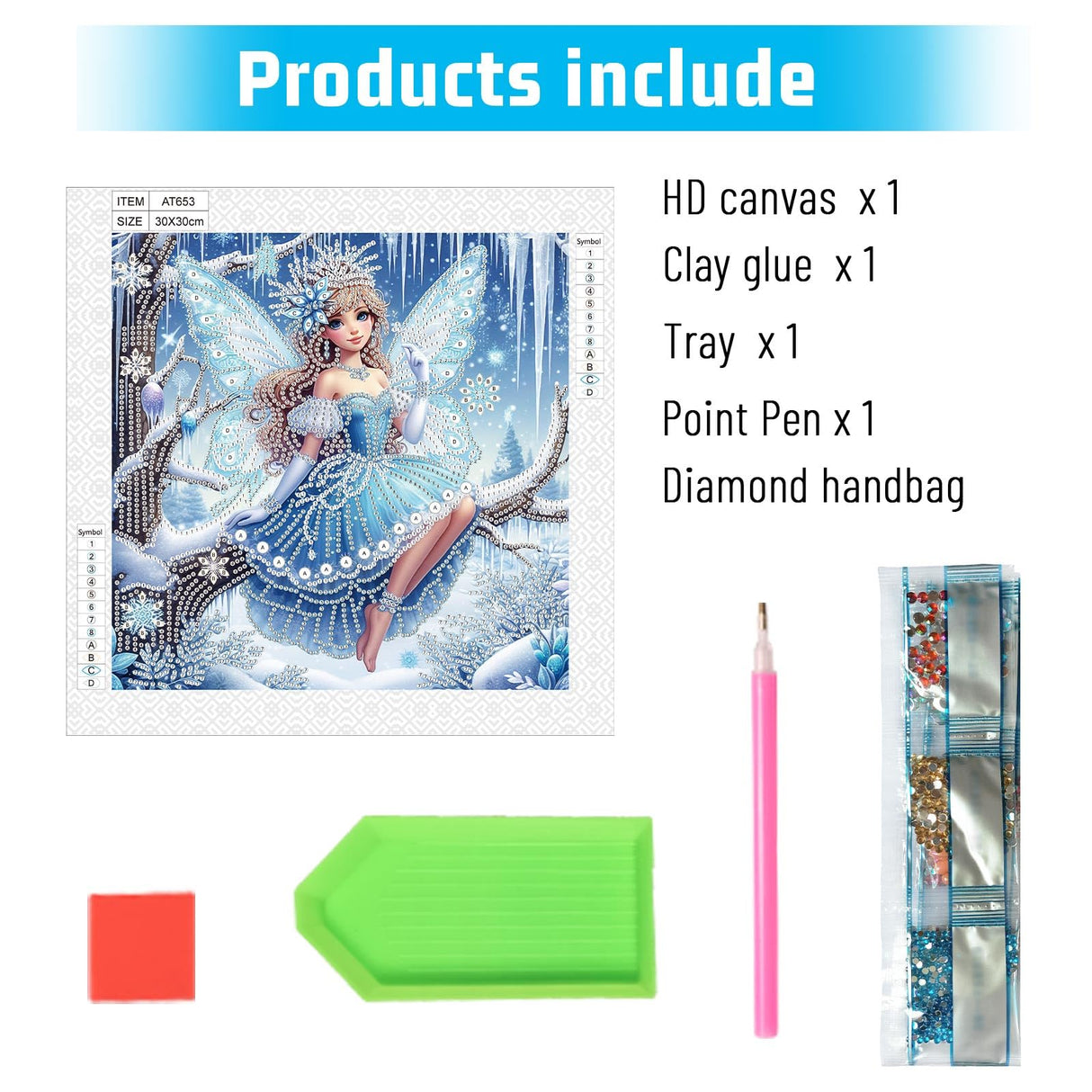 Diamond Art Painting Kits for Adults Butterfly Fairy Princess, 5D Special Shape Diamond Art Kits for Beginners, Crystal Rhinestones Diamond Art Painting for Home Wall Decoration Gift 12×12 inch AiYuanzsh