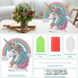 Diamond Painting Kits for Adults Beginners, 5D Full Drill Rainbow Pony Crystal Art Desktop Ornament, DIY Single Sided Home Office Desk Decor, Creative Craft Gift Set with Tools OFRKE