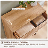 RedLemon 5 Drawers Dresser for Bedroom, 48'' Tall Mid Century Modern Wood Fluted Dresser, Chest of Drawers with Tapered Leg for Bedroom, Living Room, Hallway, Closet,Natural Oak RedLemon