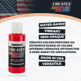 Createx Iridescent 8 Airbrush Paint Colors Set 2 Oz Bottles Createx