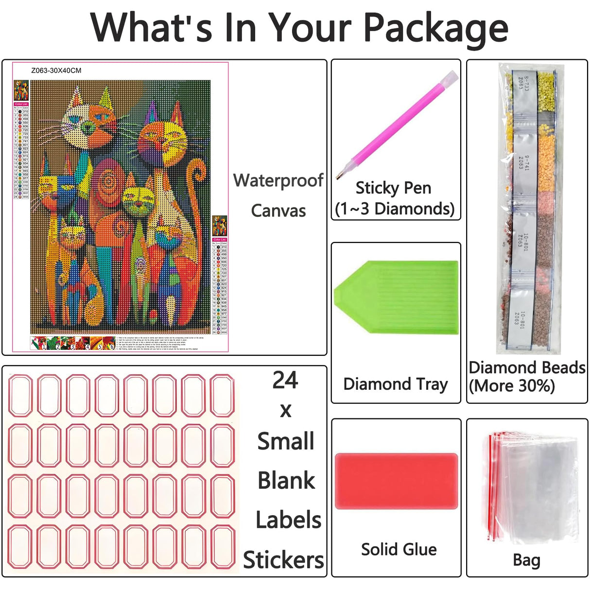 Funny Cat Diamond Painting Kits for Adults, Abstract Cat Diamond Art Kit for Adults Beginner, DIY Full Drill Cute Animal Diamond Dots Paintings Gem Art and Craft for Adult Home Decor 11.8x15.7 in Shouruihua