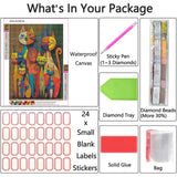 Funny Cat Diamond Painting Kits for Adults, Abstract Cat Diamond Art Kit for Adults Beginner, DIY Full Drill Cute Animal Diamond Dots Paintings Gem Art and Craft for Adult Home Decor 11.8x15.7 in Shouruihua