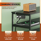 WLIVE Led Dresser TV Stand for Bedroom, Entertainment Center with LED Lights and Power Outlet, 6 Drawer Drawer Dressers with Double Open Shelves, Black TV Stands WLIVE