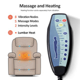 MCombo Electric Power Lift Recliner Chair Sofa with Massage and Heat for Elderly, 3 Positions, 2 Side Pockets, and Cup Holders, USB Ports, Faux Leather 7040 (Grey, Medium) MCombo