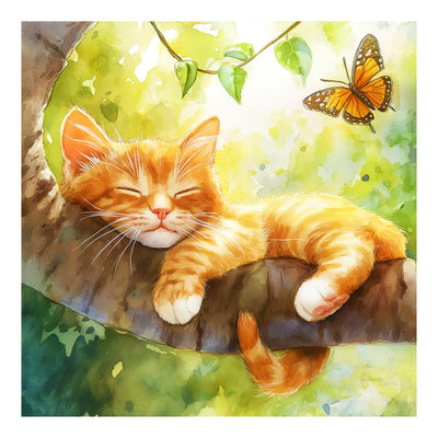 AMORARS Cat Diamond Painting Kit for Adults, 5D Sleepy Cat Diamond Art for Beginners - DIY Full Diamond Dot Gem Art Painting, Gifts,Suitable Home Wall Arts and Craft Paint Kits, 12x12Inch