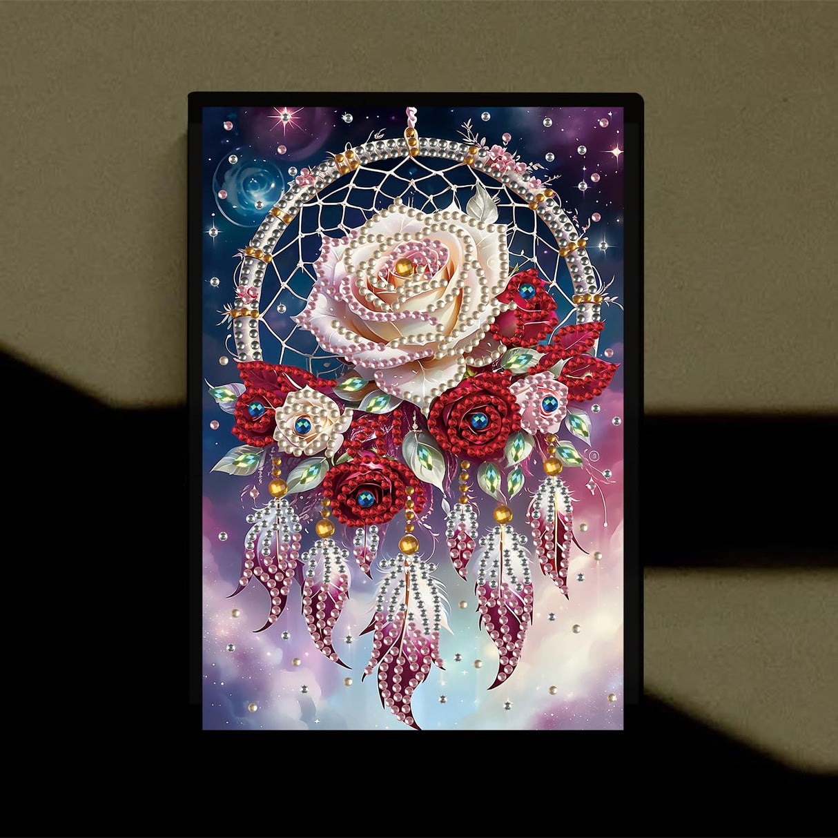 TDFERAN Diamond Art Notebooks DIY Dreamcatcher Flowers Diamond Painting Notebook Gem Art for Adults Valentines Day Journal Special Shaped Crystal Journaling Notebooks Painting Sketchbook TDFERAN