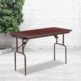 Flash Furniture Frankie 4-Foot Mahogany Melamine Laminate Folding Banquet Table Flash Furniture