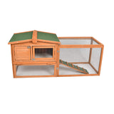GOJOOASIS 60" Chicken Coop Outdoor Wooden Rabbit Hutch Poultry Cage with Run & Wire Fence for Backyard GOJOOASIS