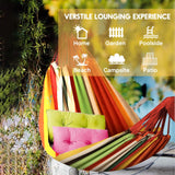 ANYOO Cotton Hammock Portable Camping Hammocks for Hanging Sturdy Garden Comfortable Fabric Hammock with Tree Straps Up to 660lbs with Travel Bag for Camping Outdoor/Indoor Patio Backyard ANYOO