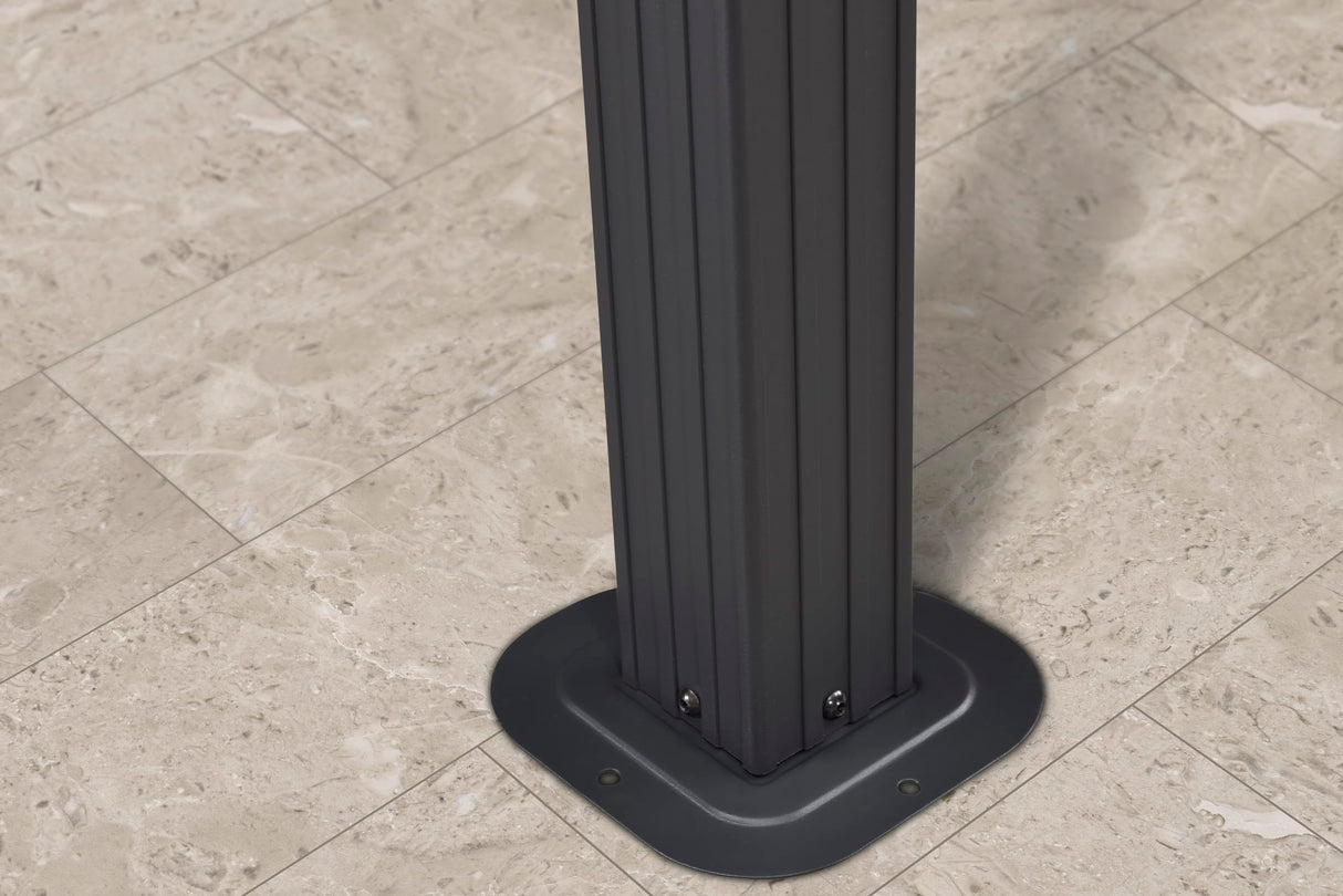 PURPLE LEAF 6' X 8' Hardtop Grill Gazebo for Patio Permanent Aluminum Barbeque Shelter Gazebo Canopy with Ceiling Hook and Shelves Double Tiered Grey PURPLE LEAF