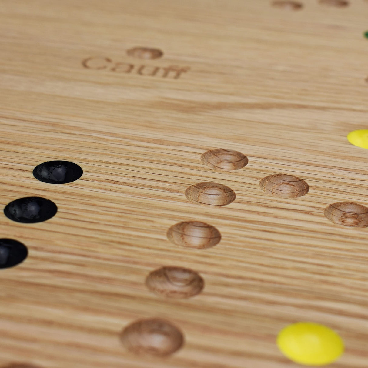 Solid Oak Double Sided Marble Board Game Hand Painted by Cauff (20 inch) Cauff