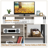 Yaheetech TV Stand for 65 inch TV Console Table with Storage Shelves Cabinet, 55" Wood Entertainment Center for Living Room, Industrial Modern Style TV Cabinet for Flat Screens, Gray Yaheetech