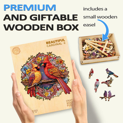 Wooden Puzzles for Adults, Cardinal Puzzles, 200 Pieces Puzzles for Adults, Christmas Puzzle Gifts for Women, Wooden Jigsaw Puzzles (M-11.9 * 11.8in)