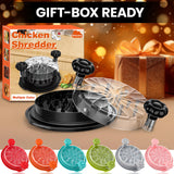 Chicken Shredder Tool Twist Large - 10'' Pro Meat Shredders for Chicken Breast,Visible Kitchen Gadgets Grinder Machine with Brush,Strong Anti-Slip Strip,Ergonomic Handle,BPA Free (Black) Beiyunee