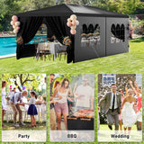 susici 10x20 Black Outdoor Party Tent with 6 Removable Sidewalls Outdoor Tents for Parties Gazebo Canopy Tent Event Tent for Wedding, Birthday, Garden Parties and Backyard Patio BBQ Camping susici