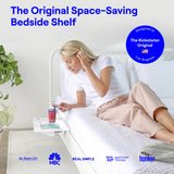 BedShelfie Bedside Shelf, Bunk Bed & Top Bunk, College Dorm Room Essentials, Clip On Nightstand, Bed Side Table Tray Organizer, Dorm Room Decor, College Dorm Essentials - Cable Catch, White BedShelfie