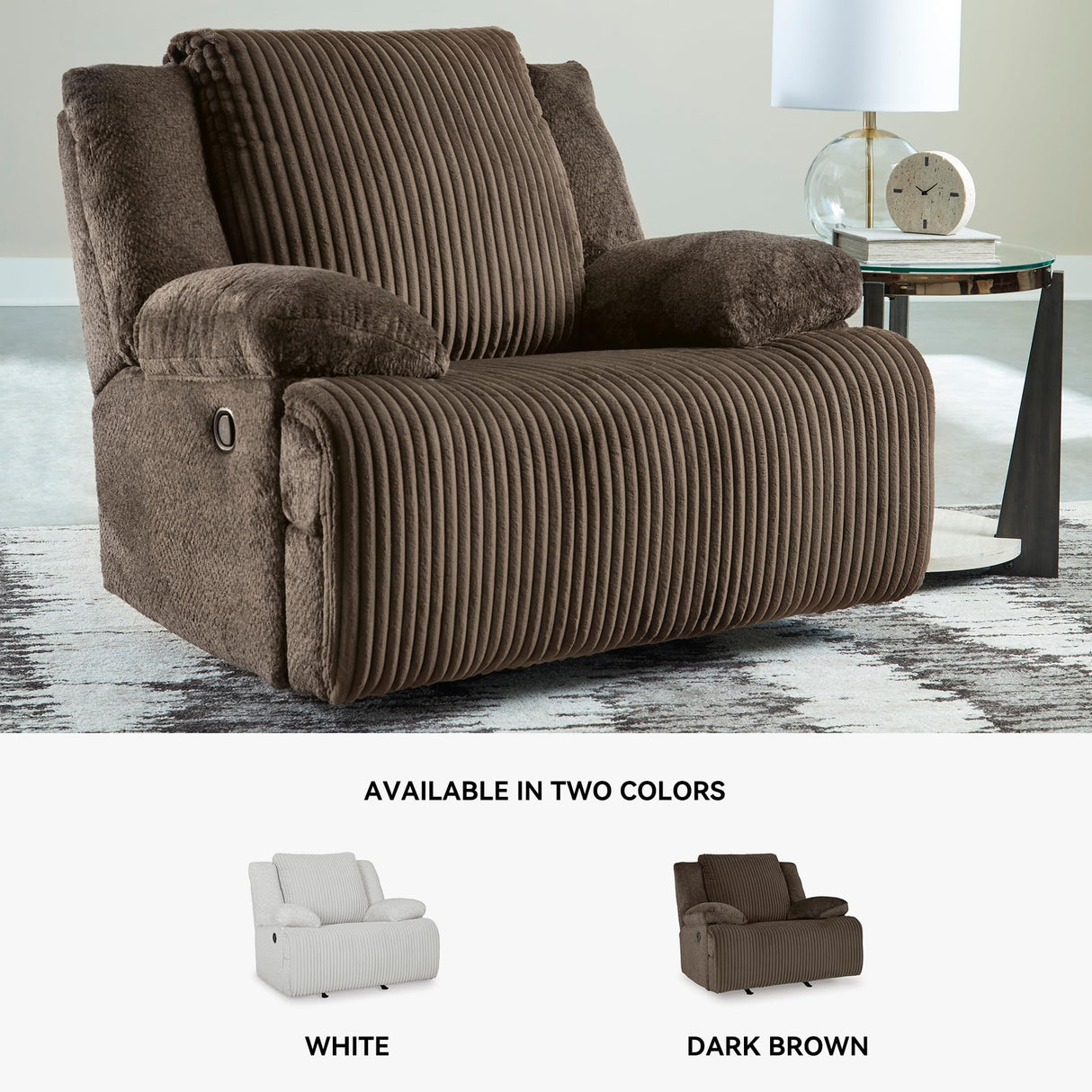 Signature Design by Ashley Top Tier Contemporary Manual Rocker Recliner, Dark Brown Signature Design by Ashley