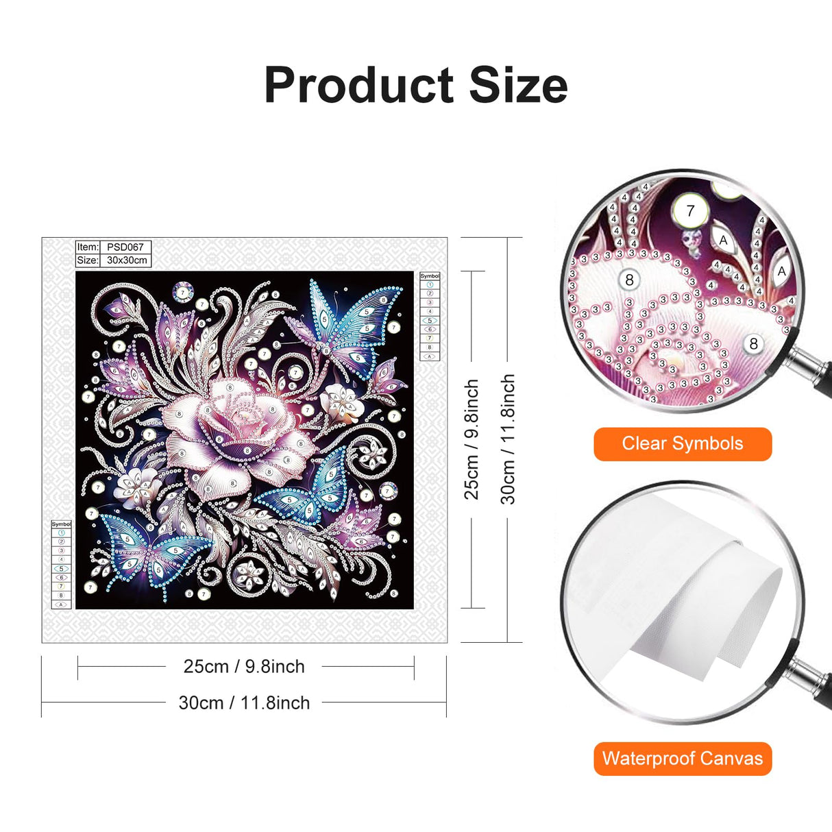 Stalente Diamond Painting Kits for Adults Flower, 5D Special Shape Diamond Art Kits for Beginners, Crystal Rhinestones Diamond Painting for Home Wall Decoration Gift 12×12inch, Butterfly Stalente