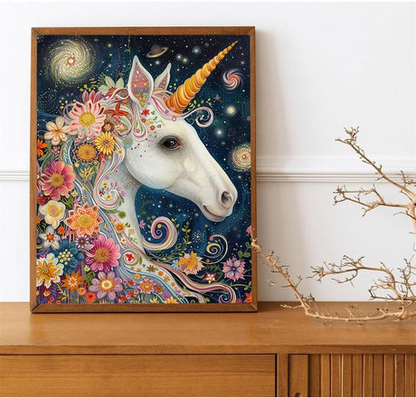 Paint by Number for Adults, Unicorn Adults Paint by Numbers Kits On Canvas, DIY Colors Painting by Numbers for Beginners Oil Painting Acrylic Paints for Home Wall Decor 12x16 Inch (Without Framed) Peepezo