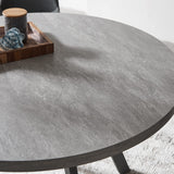 Zerifevni 47" Round Dining Table Set, Mid Century Modern Round Dining Table for 4-6 Person, Steel Legs, Leisure Coffee Table for Kitchen Dining Room, Save Space Zerifevni