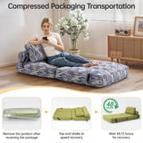 Airynee Folding Sofa Bed, Convertible Sleeper Chair Bed, Floor Couch for Adults with Back Support and Pillow, Comfy Floor Sofa Lounge for Small Spaces, Zha Blue Airynee