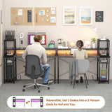 armocity 2024 Upgrade Gaming Desk with LED Lights, Small Computer Desk with Long Monitor Stand, 47.2'' Reversible Laptop Table with Storage Shelves, Small Desk for Small Spaces, Gaming Room, Grey armocity