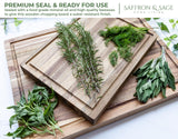 Saffron & Sage Large Wood Cutting Board - Thick 16 x 12 x 1.5 Inch Acacia Wooden Cutting Boards for Kitchen use with Deep Juice Groove, Reversible Saffron & Sage Home Living