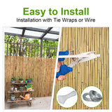 Bamboo Fence 4 ft H x 8 ft L x 0.75 in D, Natural Bamboo Privacy Screen 4 Feet High, Outdoor Or Indoor Divider Decorative Fence Rolls for Patio, Balcony, Garden and Border Pool BSMOULFA