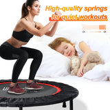 40"/48" Foldable Mini Trampoline for Adults 450/600 LB Rebounder Trampoline with Adjustable Foam Handle for Home Gym Small Exercise Trampoline for Indoor or Garden Workout TUYOHW