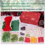 GYGOT Christmas Crafts,36 Sets Beaded Ornament Kit-Including 12 PCS Snowman/12 PCS Christmas Tree/12 PCS Wreath,Xmas Party Holiday Craft Tree Decorations (Assembly Needed) GYGOT
