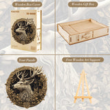 KAAYEE Wooden Puzzles for Adults, 3D Vision Effect 3D Deer Wooden Jigsaw Puzzles Unique Shape Advanced Wood Puzzle Adult, 3D Effect Flat Puzzle Birthday Gifts Family Game (8.5 * 8.3in 100pcs) KAAYEE